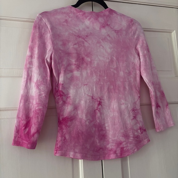Cache Vintage Pink Tie-Dye 3/4 Sleeve Top Shirt Size Small 90s Y2K Gilmore Girls - Picture 9 of 12